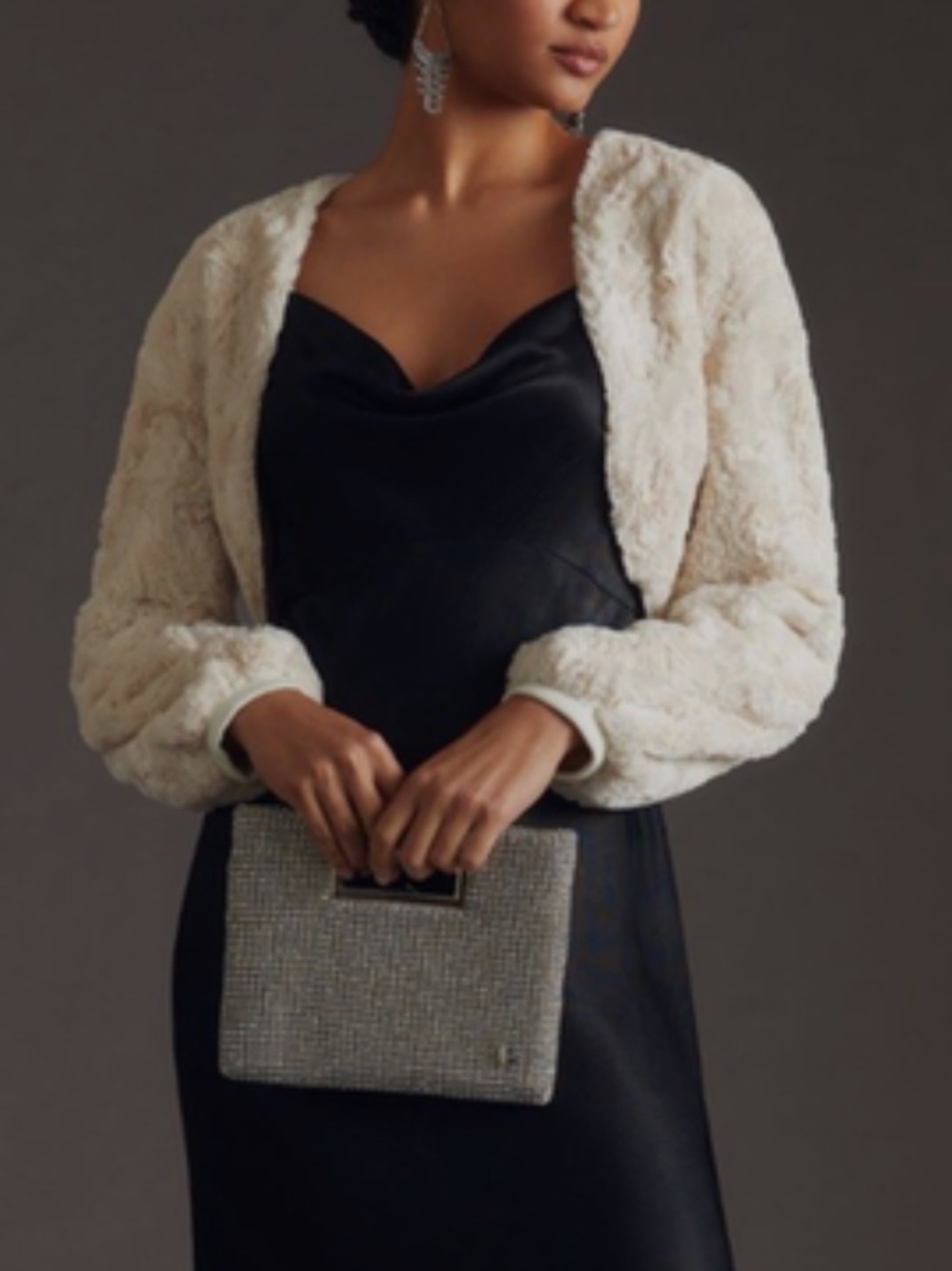 Maeve Sarah faux fur cardigan